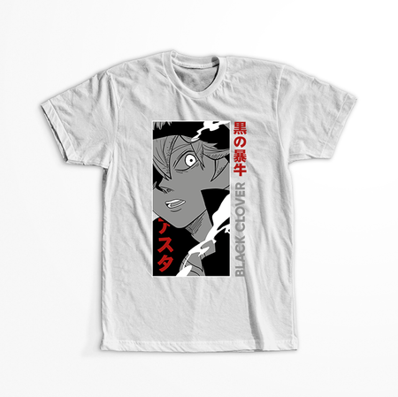 Koszulka Biała - Black Clover - WYBIERZ KOLOR KOSZULKI I FASON