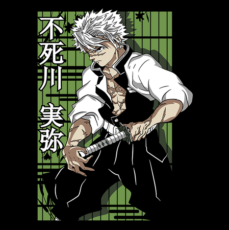 Koszulka Czarna Demon Slayer / Kimetsu no Yaiba / Miecz zabójcy demonów - WYBIERZ KOLOR KOSZULKI I FASON