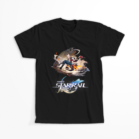 Koszulka Czarna - Honkai Star Rail - Jiaoqiu WYBIERZ KOLOR KOSZULKI I FASON
