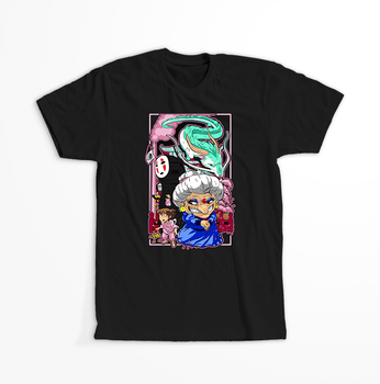 Koszulka Czarna - Spirited Away / W krainie bogów - WYBIERZ KOLOR KOSZULKI I FASON