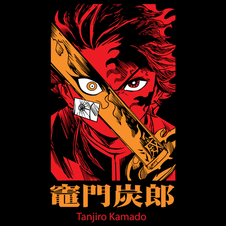 Koszulka Czarna Demon Slayer / Kimetsu no Yaiba / Miecz zabójcy demonów - WYBIERZ KOLOR KOSZULKI I FASON