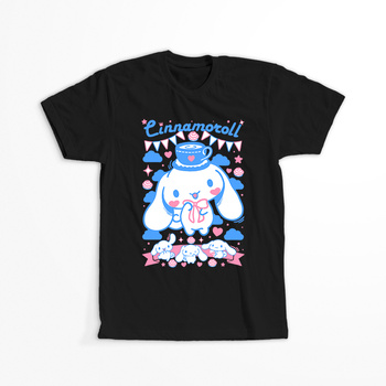 Koszulka Czarna -  Cinnamoroll - WYBIERZ KOLOR KOSZULKI I FASON