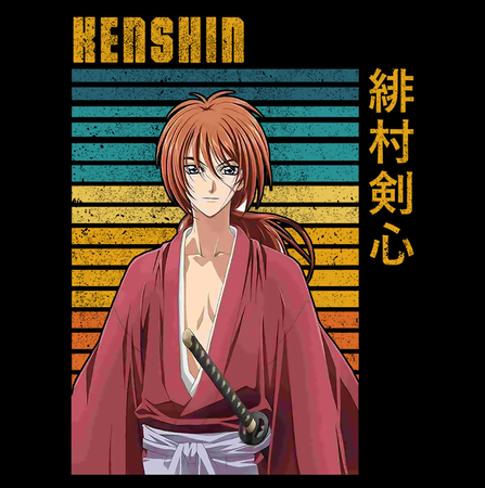 Koszulka Biała Rurouni Kenshin WYBIERZ KOLOR KOSZULKI I FASON