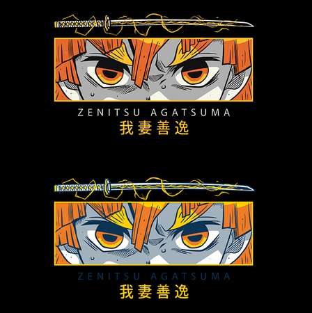 Koszulka Czarna Demon Slayer / Kimetsu no Yaiba / Miecz zabójcy demonów - WYBIERZ KOLOR KOSZULKI I FASON