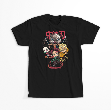 Koszulka Czarna Demon Slayer / Kimetsu no Yaiba / Miecz zabójcy demonów - WYBIERZ KOLOR KOSZULKI I FASON