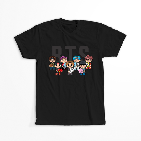 Koszulka Czarna BTS - WYBIERZ KOLOR KOSZULKI I FASON