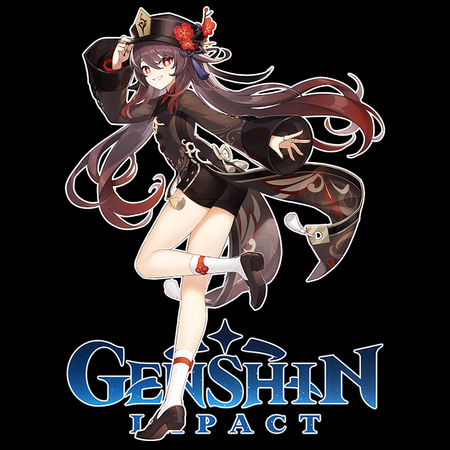 Koszulka Czarna Genshin Impact - Hu Tao - WYBIERZ KOLOR KOSZULKI I FASON