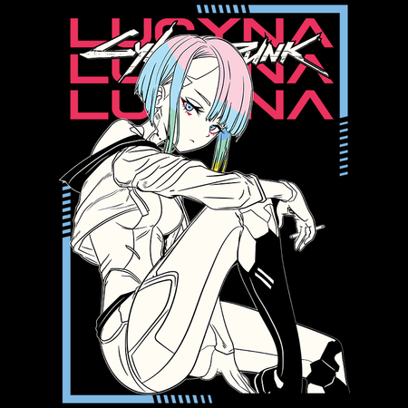 Koszulka Biała Cyberpunk Edgerunners - WYBIERZ KOLOR KOSZULKI I FASON