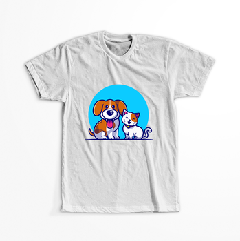 Koszulka Kot i pies WYBIERZ KOLOR KOSZULKI I FASON