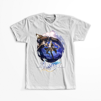 Koszulka Biała - Honkai Star Rail - Trailblazer Caelus WYBIERZ KOLOR KOSZULKI I FASON