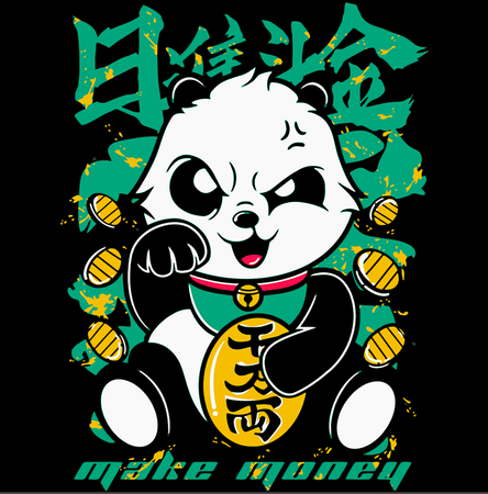 Koszulka Maneki panda KOLOR KOSZULKI I FASON
