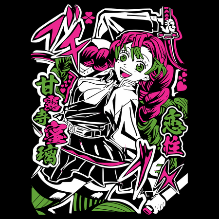 Koszulka Czarna Demon Slayer / Kimetsu no Yaiba / Miecz zabójcy demonów - WYBIERZ KOLOR KOSZULKI I FASON