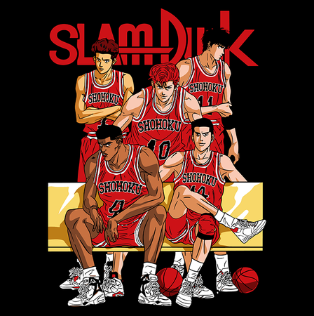 Koszulka Czarna Slam Dunk WYBIERZ KOLOR KOSZULKI I FASON