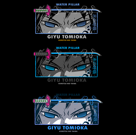 Koszulka Czarna Demon Slayer / Kimetsu no Yaiba / Miecz zabójcy demonów - WYBIERZ KOLOR KOSZULKI I FASON