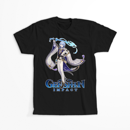 Koszulka Czarna Genshin Impact - Kamisato Ayato - WYBIERZ KOLOR KOSZULKI I FASON