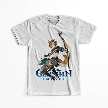 Koszulka Biała Genshin Impact - Gorou - WYBIERZ KOLOR KOSZULKI I FASON