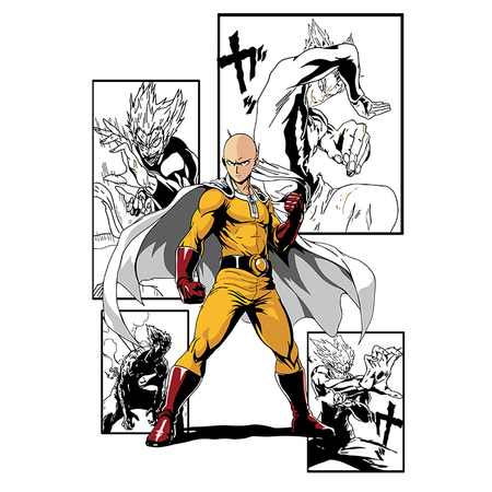 Koszulka Biała One-Punch Man - WYBIERZ KOLOR KOSZULKI I FASON