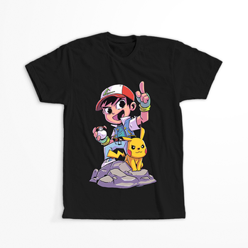 Koszulka Czarna - Pokemon x Naruto - WYBIERZ KOLOR KOSZULKI I FASON