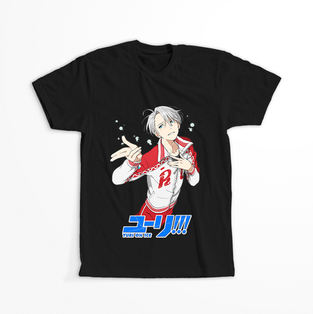 Koszulka Czarna - Yuri on Ice - WYBIERZ KOLOR KOSZULKI I FASON