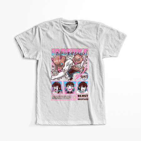 Koszulka Biała Demon Slayer / Kimetsu no Yaiba / Miecz zabójcy demonów - WYBIERZ KOLOR KOSZULKI I FASON