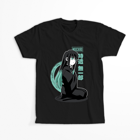 Koszulka Czarna Demon Slayer / Kimetsu no Yaiba / Miecz zabójcy demonów - WYBIERZ KOLOR KOSZULKI I FASON