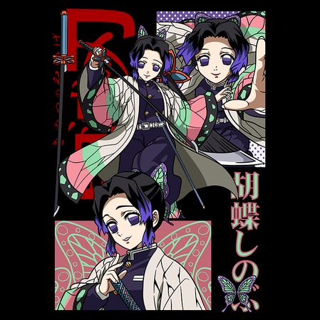 Koszulka Czarna Demon Slayer / Kimetsu no Yaiba / Miecz zabójcy demonów - WYBIERZ KOLOR KOSZULKI I FASON