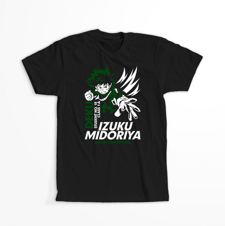 Koszulka Czarna My Hero Academia / Akademia bohaterów - WYBIERZ KOLOR KOSZULKI I FASON