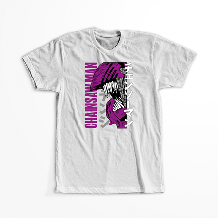 Koszulka Biała Chainsaw Man WYBIERZ KOLOR KOSZULKI I FASON