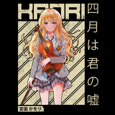 Koszulka Czarna Your Lie in April WYBIERZ KOLOR KOSZULKI I FASON