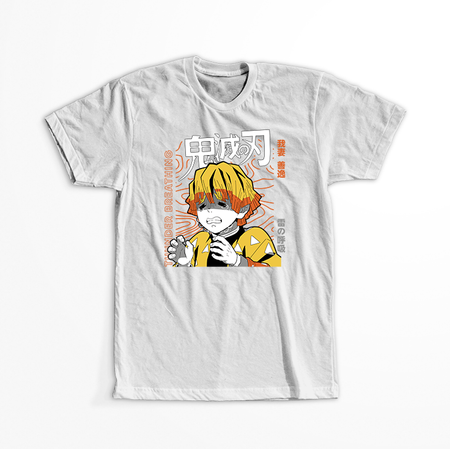Koszulka Biała Demon Slayer / Kimetsu no Yaiba / Miecz zabójcy demonów - WYBIERZ KOLOR KOSZULKI I FASON