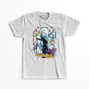 Koszulka Biała Cyberpunk Edgerunners - WYBIERZ KOLOR KOSZULKI I FASON