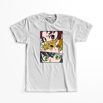 Koszulka Biała Demon Slayer / Kimetsu no Yaiba / Miecz zabójcy demonów - WYBIERZ KOLOR KOSZULKI I FASON