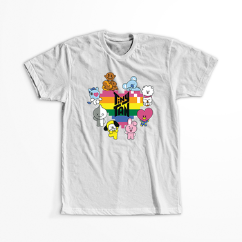 Koszulka Biała BTS - WYBIERZ KOLOR KOSZULKI I FASON