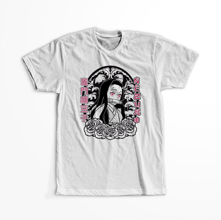 Koszulka Biała Demon Slayer / Kimetsu no Yaiba / Miecz zabójcy demonów - WYBIERZ KOLOR KOSZULKI I FASON