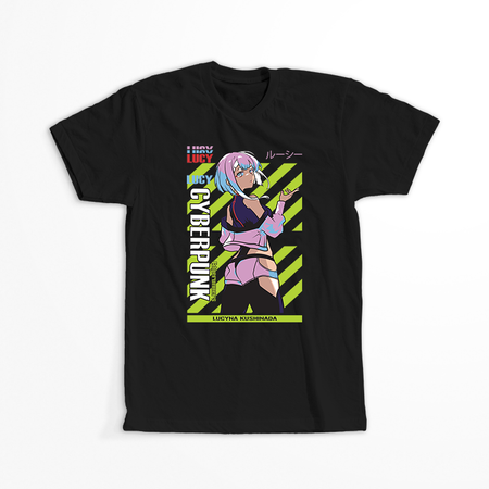 Koszulka Czarna Cyberpunk Edgerunners - WYBIERZ KOLOR KOSZULKI I FASON