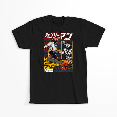 Koszulka Czarna Chainsaw Man WYBIERZ KOLOR KOSZULKI I FASON