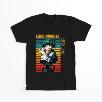 Koszulka Czarna My Hero Academia / Akademia bohaterów - WYBIERZ KOLOR KOSZULKI I FASON