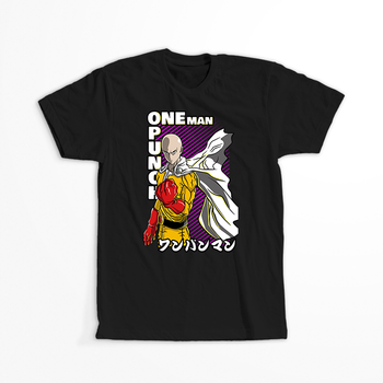 Koszulka Czarna One-Punch Man - WYBIERZ KOLOR KOSZULKI I FASON
